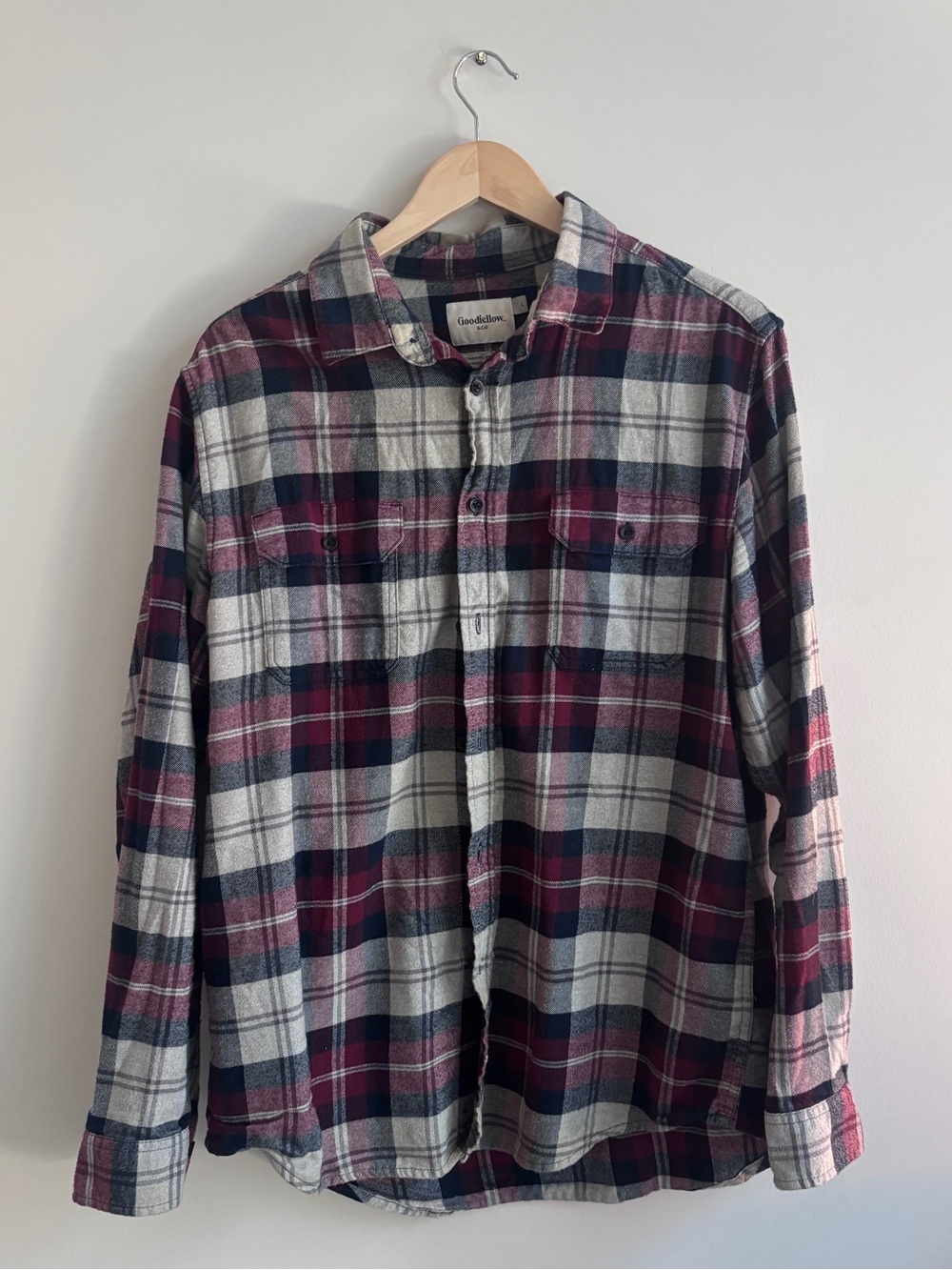 Men's Long Sleeve Flannel Shirt - Goodfellow & Co™ - Large